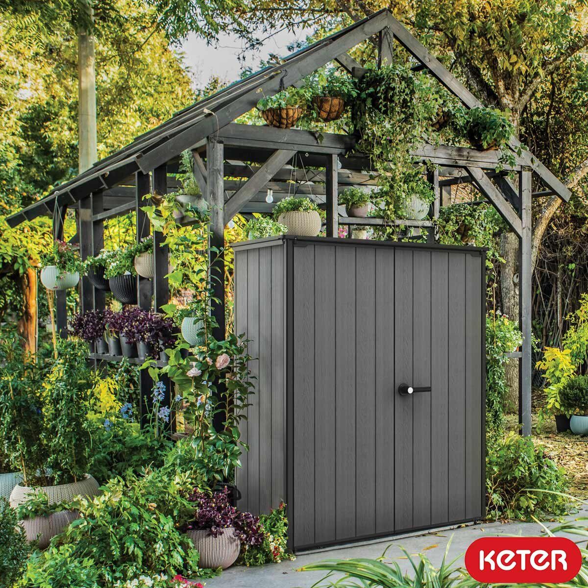 Keter Cortina Alto 4ft 6&quot; x 2ft 4&quot; (1.4 x 0.7m) 1,415 Litre Vertical Storage Shed with Shelves