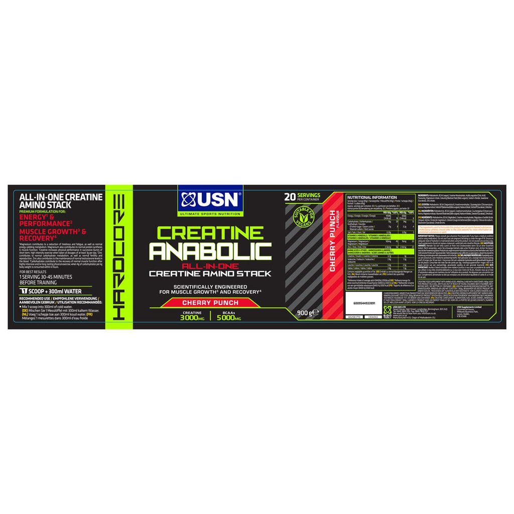 USN Creatine Anabolic Cherry Punch, 900g