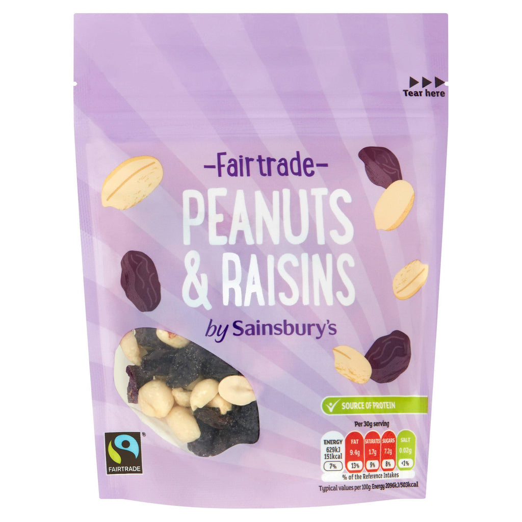 Sainsbury's Fairtrade Peanuts & Raisins 100g