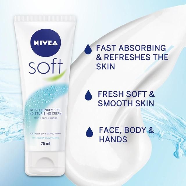 NIVEA Soft Moisturiser Cream for Face Hands & Body   75ml GOODS M&S   