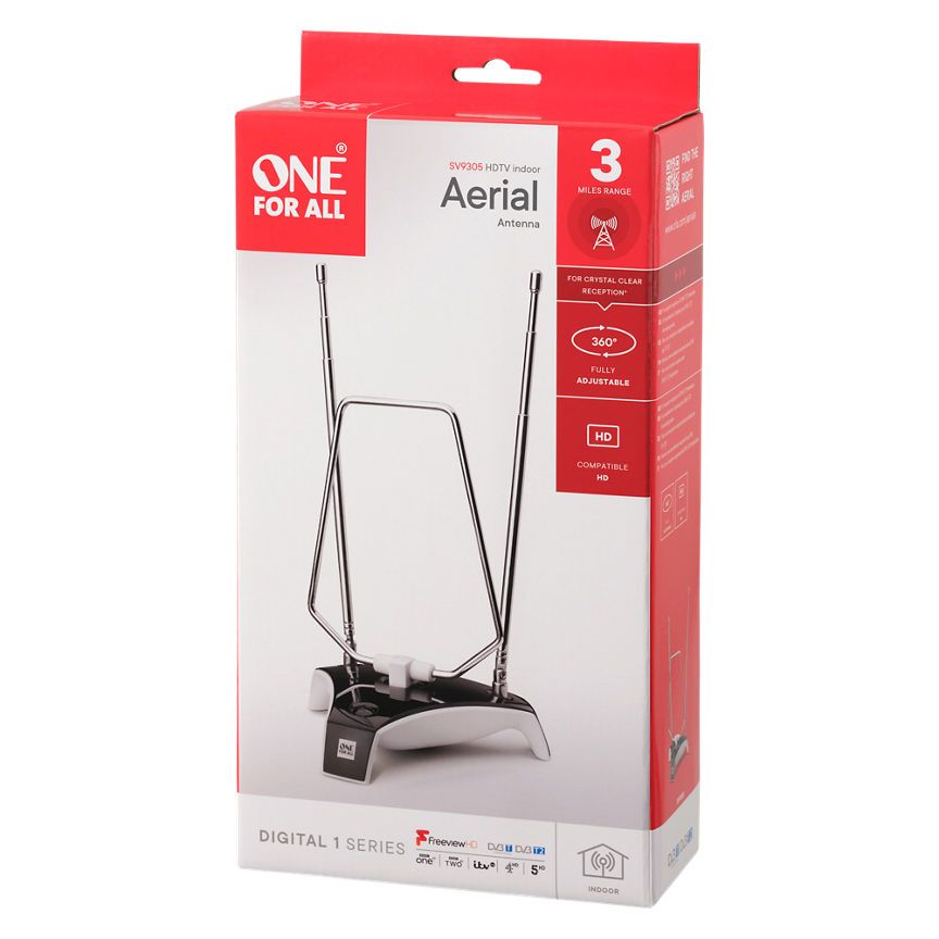 One For All Non-Amplified HD Compatible Aerial - SV9305 General Household ASDA   