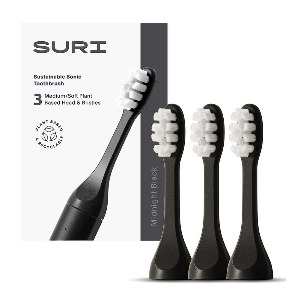 SURI Replacement Toothbrush Heads Black