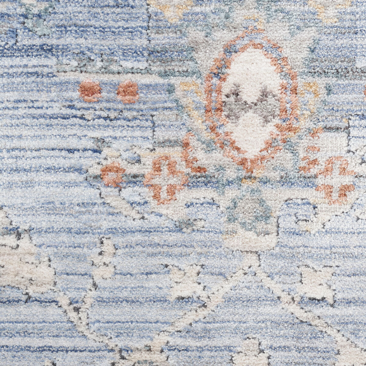 Elegant Heirloom Blue & Ivory Patterned Rug in 2 Sizes - McGrocer
