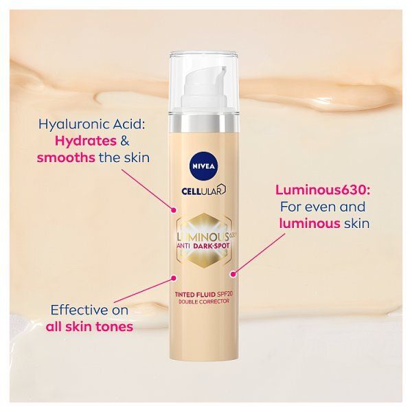 NIVEA Luminous 630 Anti Dark Spot Tinted Fluid SPF20 40ml GOODS Superdrug   