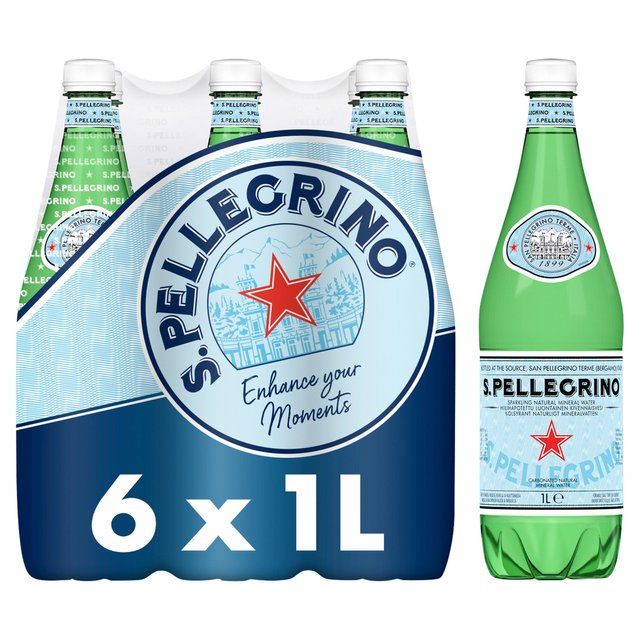 San Pellegrino Sparkling Natural Mineral Water   6 x 1L