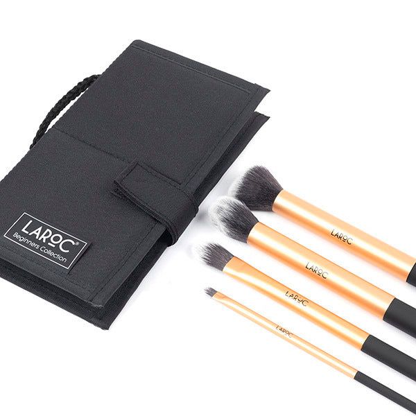 LaRoc 4pc Piece Makeup Brush Set - With Carry Case GOODS Superdrug   