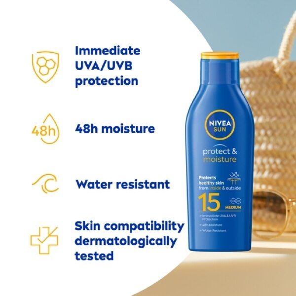 NIVEA SUN Suncream Lotion Protect & Moisture SPF15 200ml GOODS Superdrug   