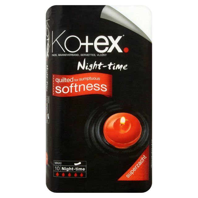 Kotex Maxi Pads Night Time   10 per pack