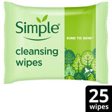 Simple Kind to Skin Biodegradable Facial Cleansing Make-Up Remover Wipes 25pc GOODS Sainsburys   