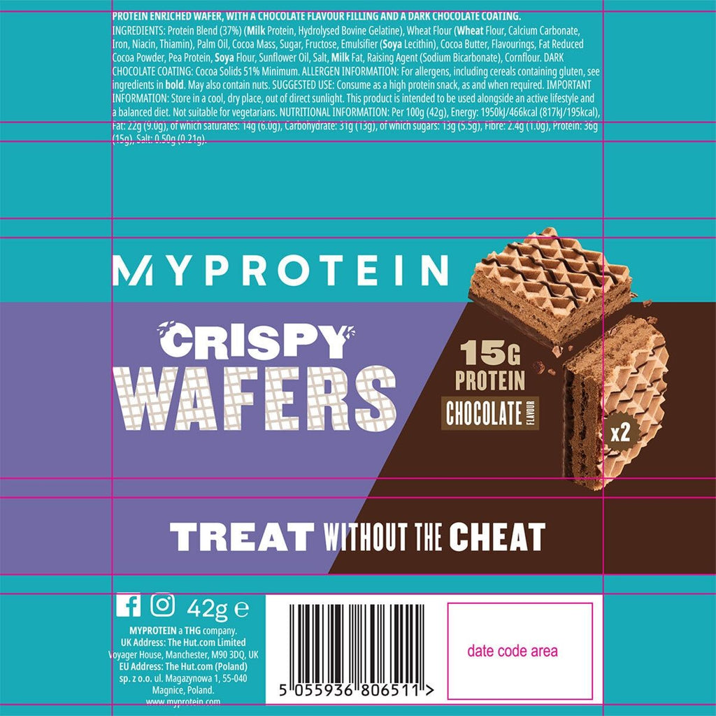 My Protein Chocolate Crispy Wafer, 10 x 42g