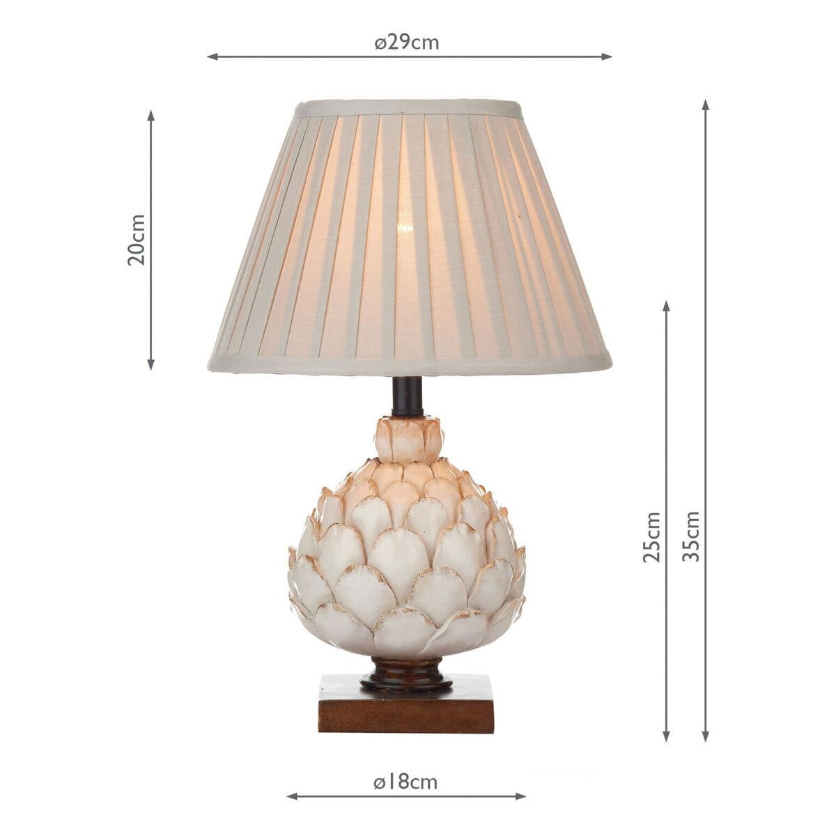 Layer Artichoke Cream Table Lamp with Pleated Shade