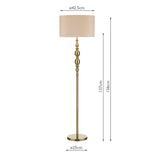 Madrid Antique Brass Floor Lamp with Faux Silk Shade GOODS Costco UK