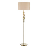 Madrid Antique Brass Floor Lamp with Faux Silk Shade GOODS Costco UK