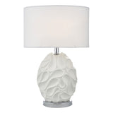 Zachary Textured Oval Table Lamp with White Linen Shade GOODS Costco UK