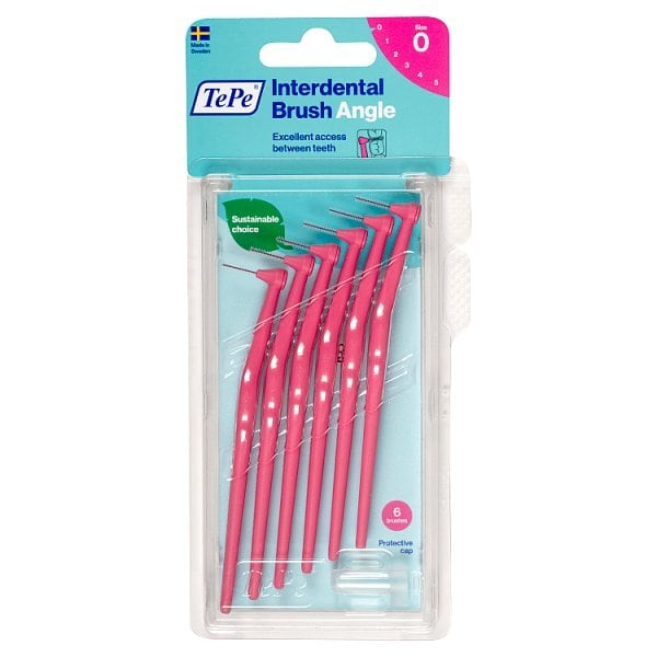 TePe Interdental Brush Angle Pink Size 0 6 pack GOODS Superdrug   