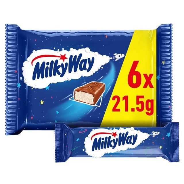 Milky Way Nougat & Milk Chocolate Snack Bars Multipack   6 x 21.5g