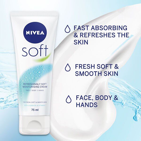 NIVEA Soft Moisturiser Cream for Face, Hands & Body, 75ml GOODS Superdrug   