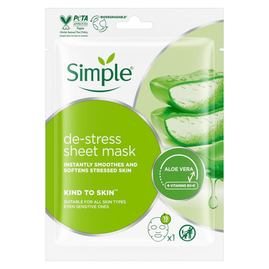 Simple Kind to Skin De-Stress Sheet Mask  1 pc