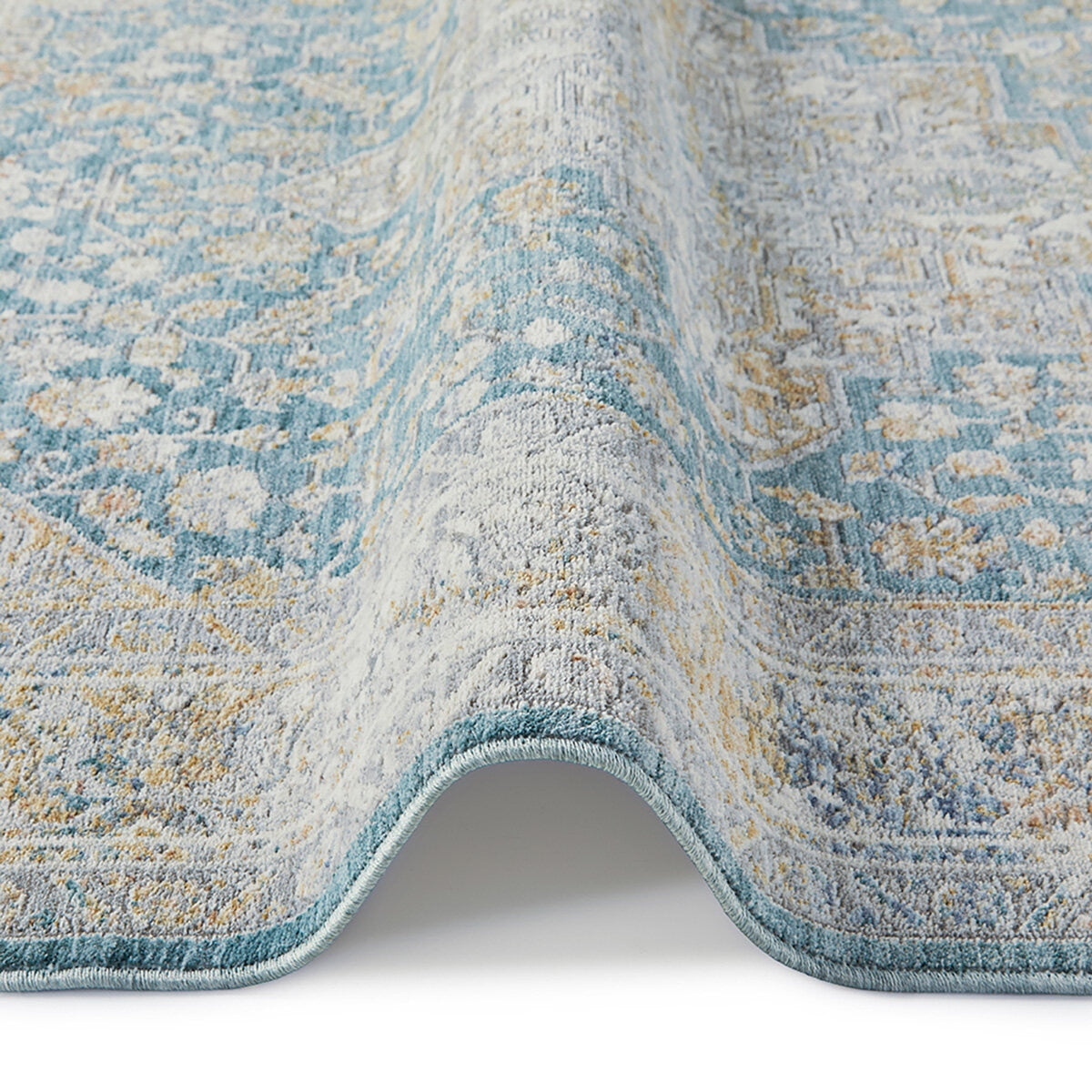 Elegant Heirloom Blue & Ivory Patterned Rug in 2 Sizes - McGrocer