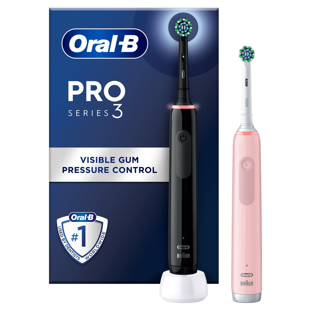 Oral-B Pro 3 - 3900 - Black & Pink Electric Toothbrushes