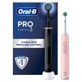 Oral-B Pro 3 - 3900 - Black & Pink Electric Toothbrushes GOODS Sainsburys   