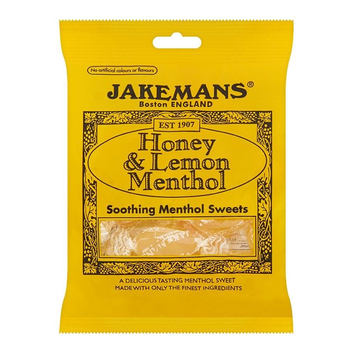 Jakemans Honey &amp; Lemon Soothing Menthol Sweets 73g Bag Honey &amp; Lemon