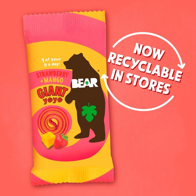 BEAR GIANT Fruit Yoyos Strawberry & Mango Multipack   5 x 20g - McGrocer