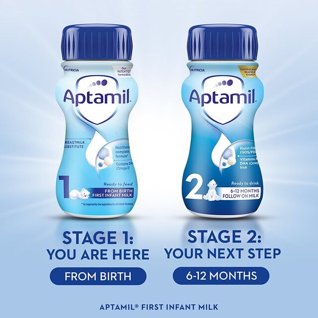 Aptamil 1 First Infant Baby Milk Formula Liquid Starter Pack Ready to Feed   6 x 70ml - McGrocer