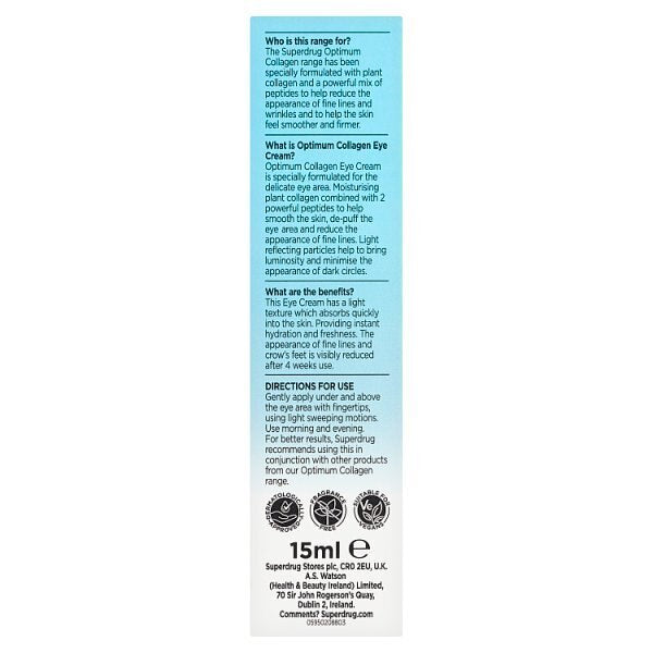 Superdrug Optimum Collagen Eye Cream 15ml GOODS Superdrug   