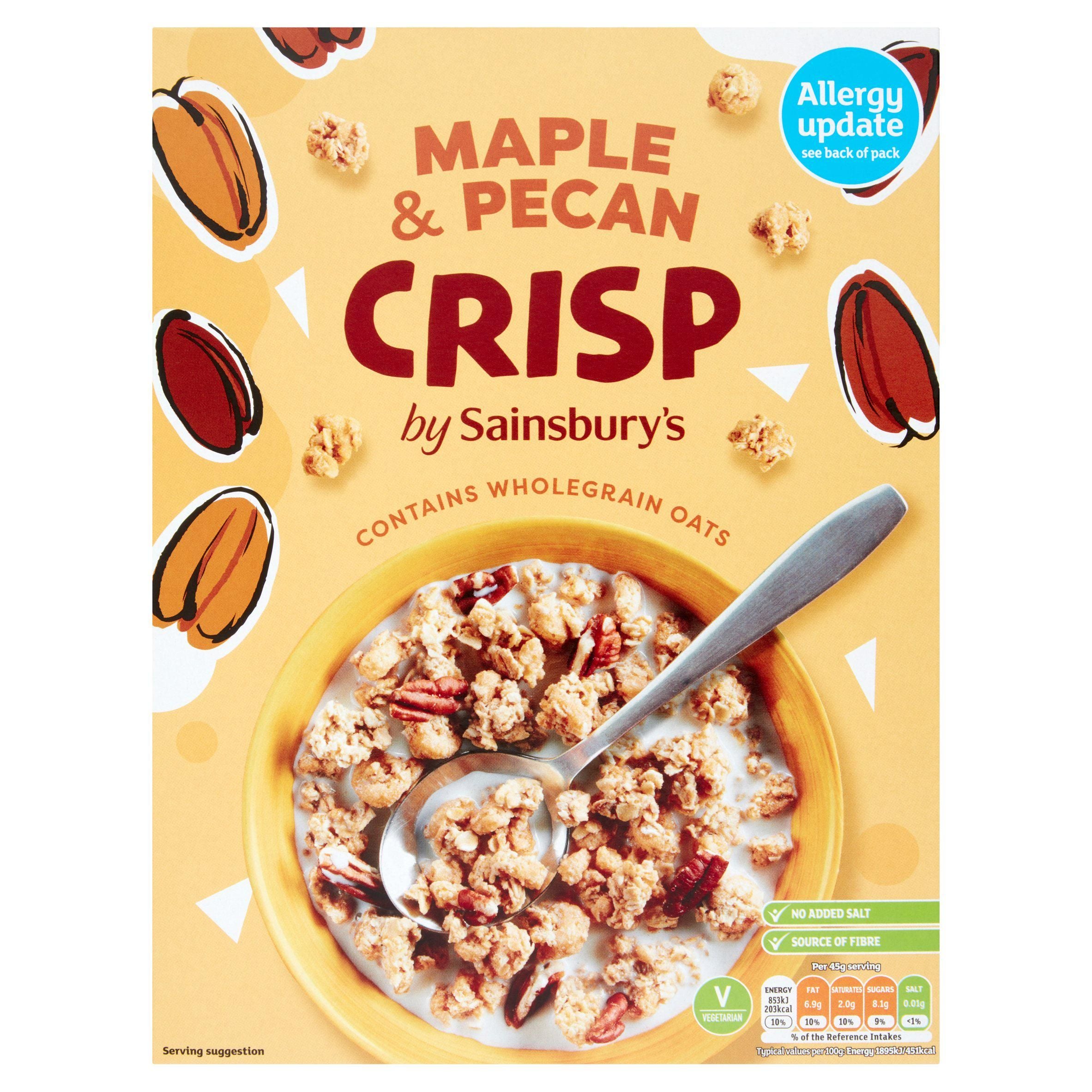 Sainsbury's Maple & Pecan Crisp Cereal 500g cereals Sainsburys   