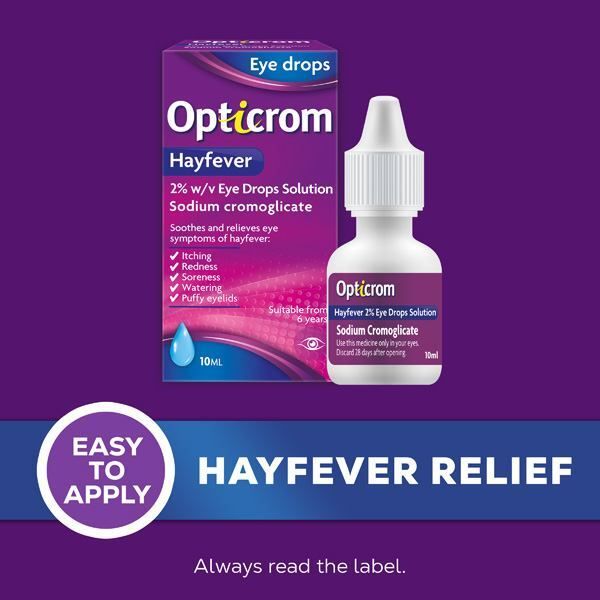 Opticrom Hayfever Eye Drops 10ml GOODS Superdrug   