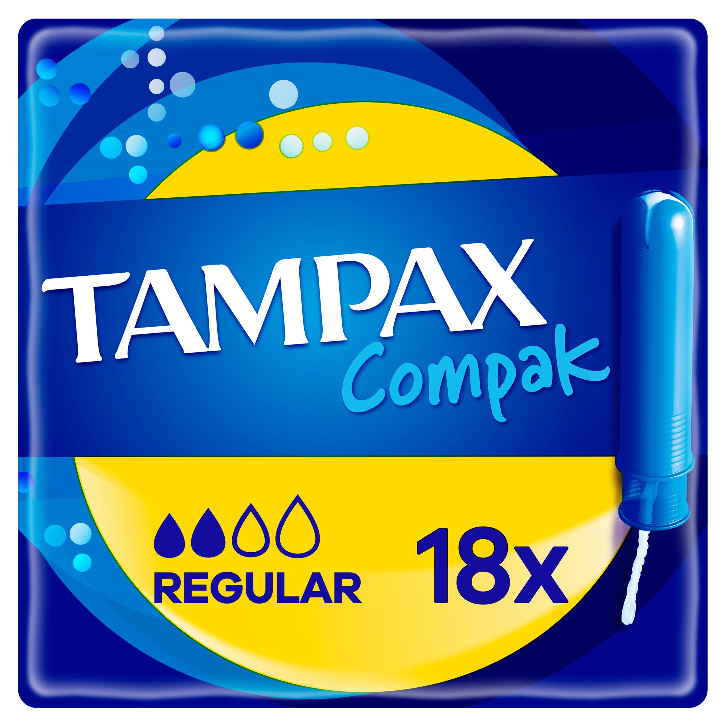 Tampax Compak Regular Tampons Applicator x18 feminine care Sainsburys   