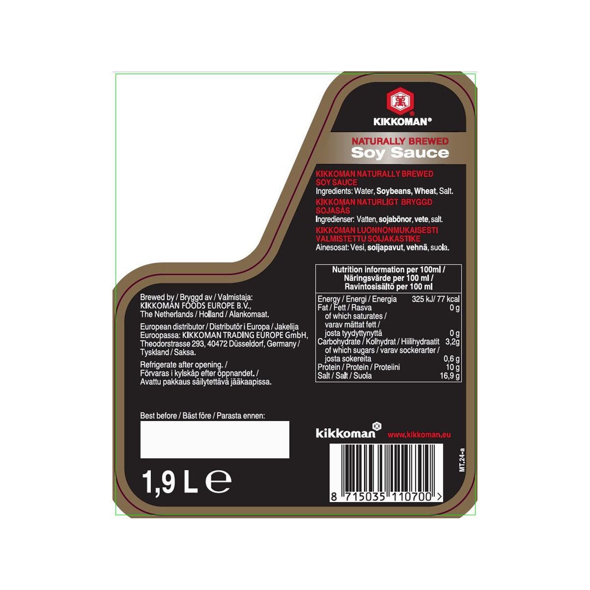 Kikkoman Soy Sauce, 1.9L