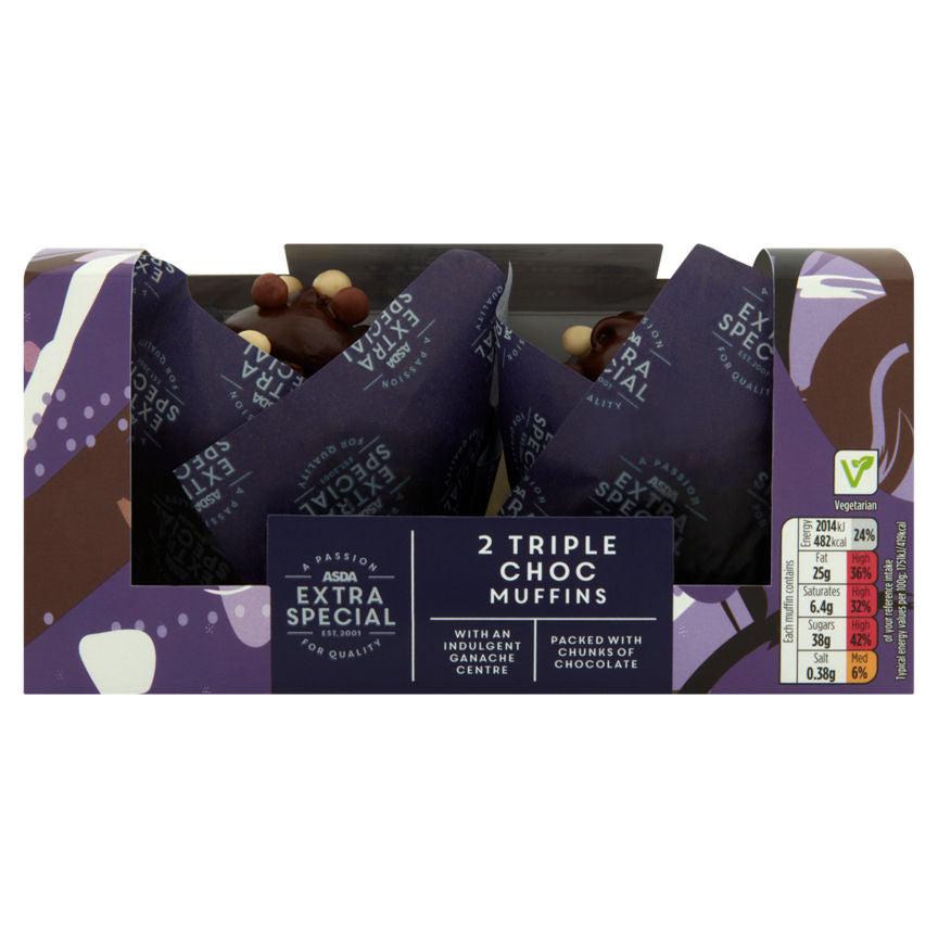 ASDA Extra Special 2 Triple Choc Muffins