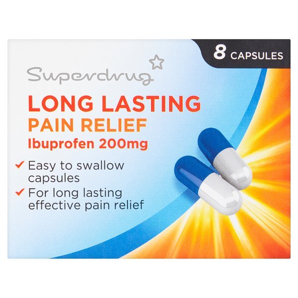 Superdrug Long Lasting Pain Relief Ibuprofen 8 Tabs 200mg GOODS Superdrug   