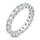 2.00ctw Round Brilliant Cut Claw Set Eternity Ring, Platinum in 6 Sizes