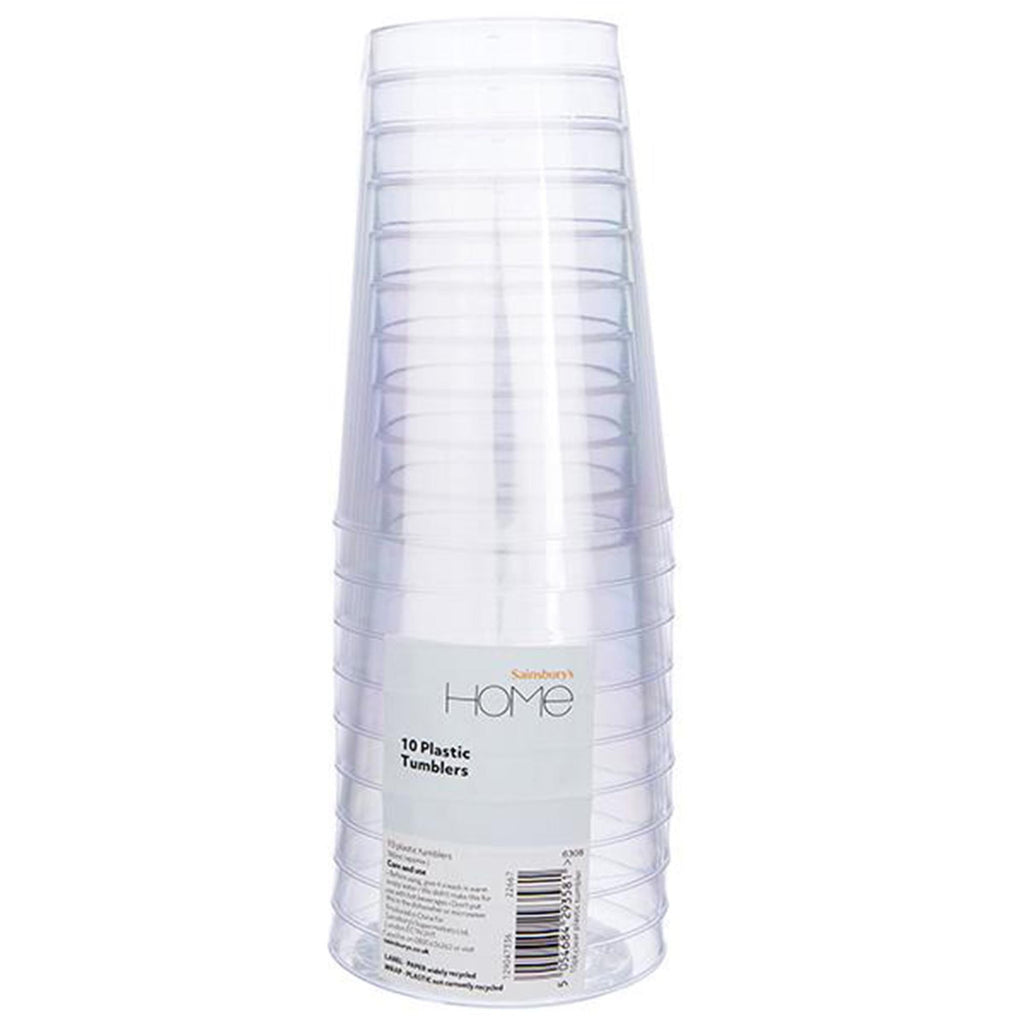 Sainsbury's Home Clear Plastic Tumblers 10pk