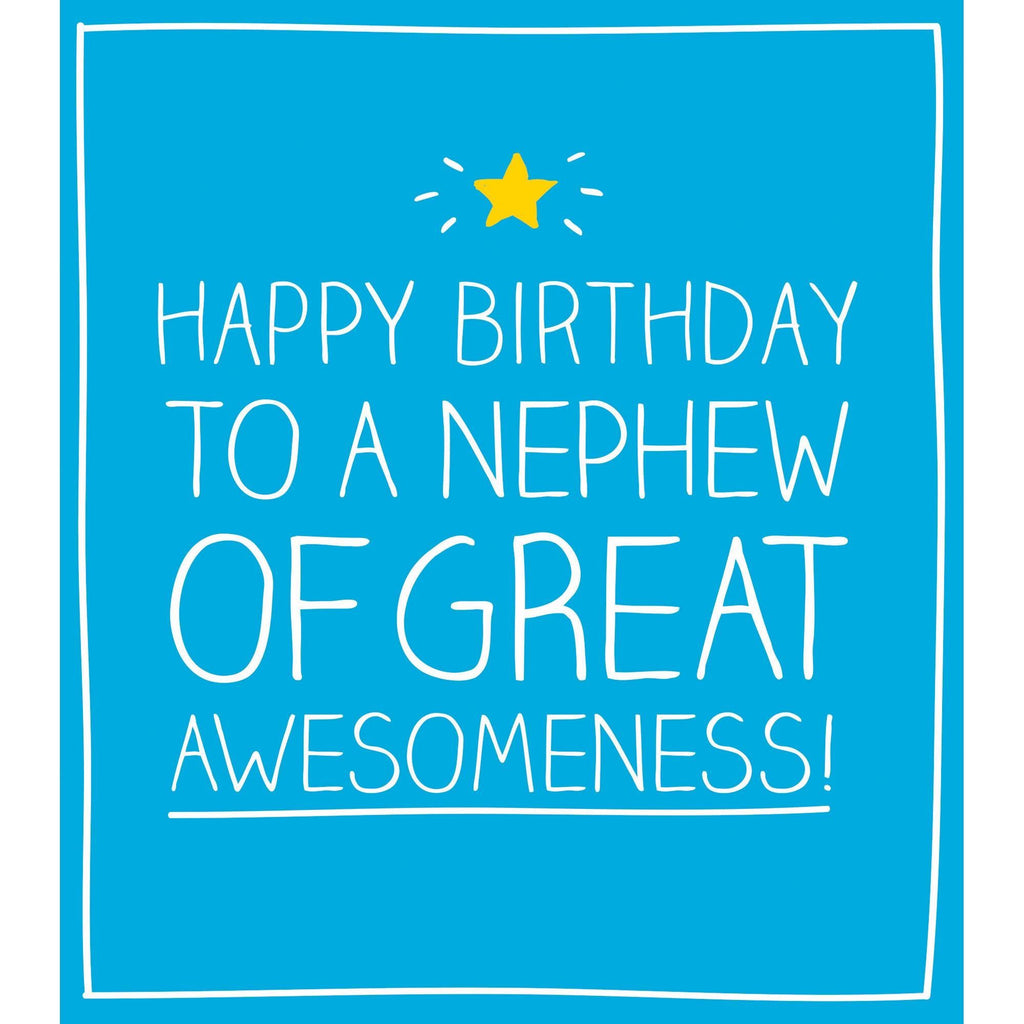 Pigment Productions Happy Birthday Nephew Card Blue Awesomeness Greeting Card