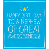 Pigment Productions Happy Birthday Nephew Card Blue Awesomeness Greeting Card GOODS Sainsburys   