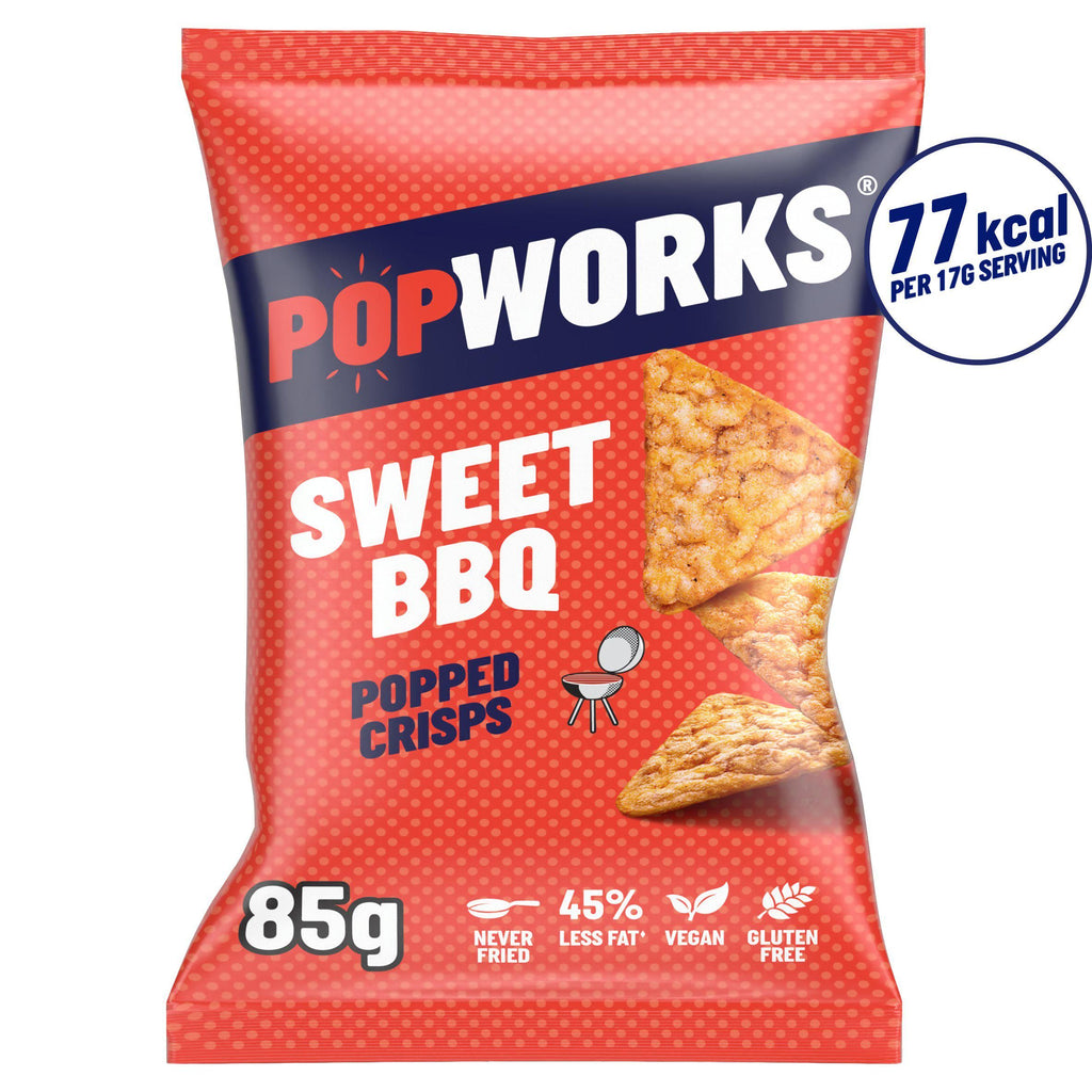 Popworks Sweet BBQ Sharing Popped Crisps 85g