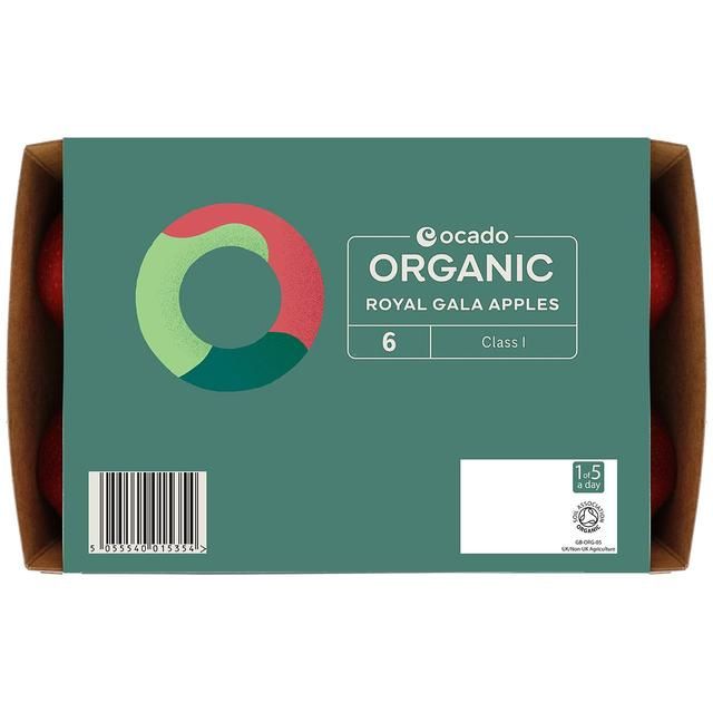 Ocado Organic Royal Gala Apples    6 per pack GOODS M&S   