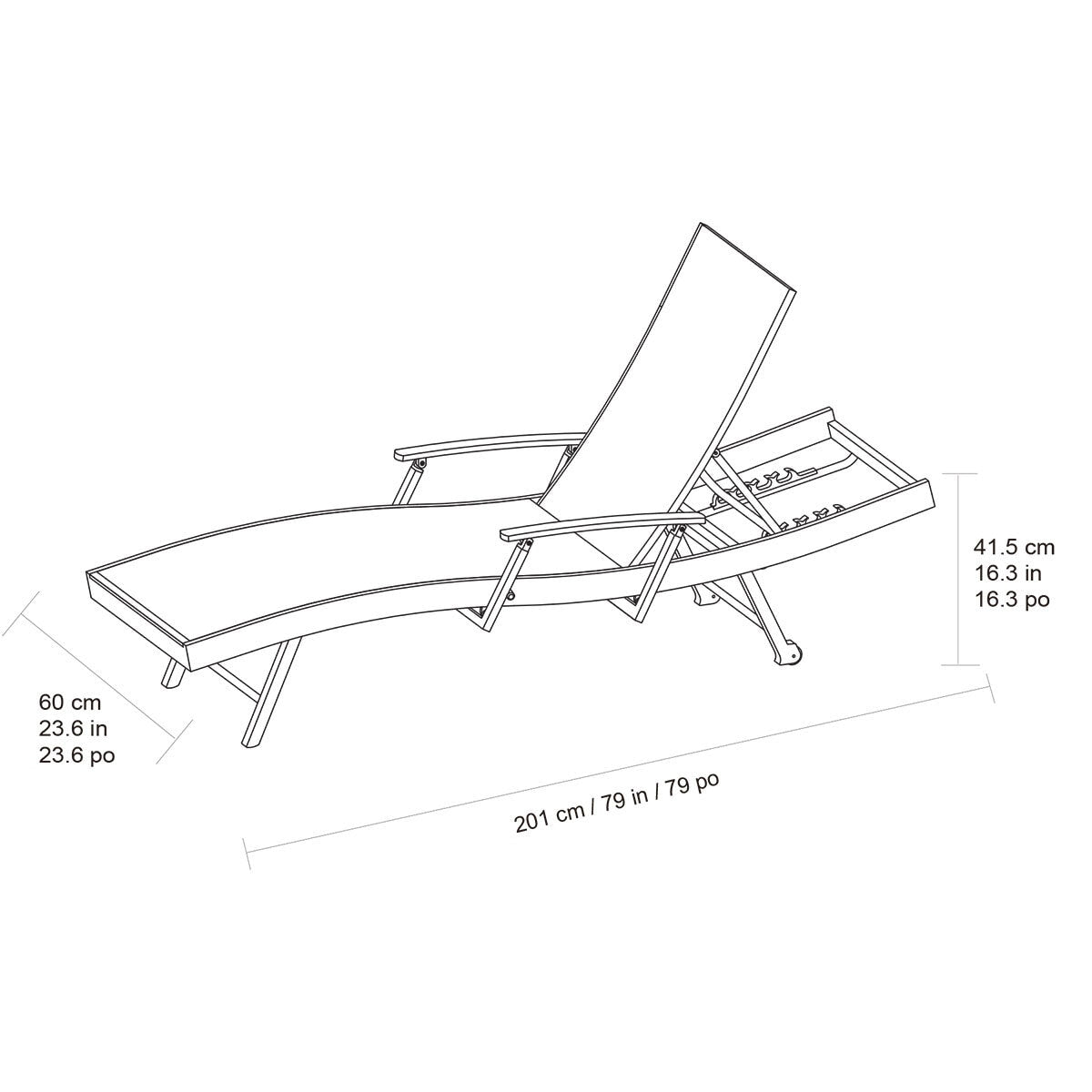 SunVilla Sling Wave Sun Lounger with Folding Arms - Set of 2 GOODS Costco UK