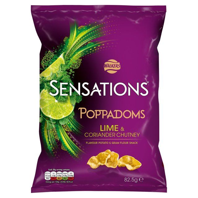 Sensations Lime & Coriander Chutney Sharing Bag Poppadoms   82.5g GOODS M&S   