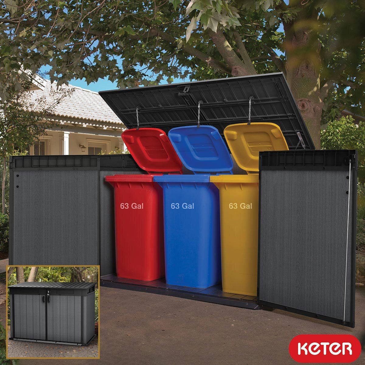 Keter Cortina Mega Store 6ft 3" x 3ft 7" (1.9 x 1.1m) Horizontal 2,020 Litre Storage Shed GOODS Costco UK