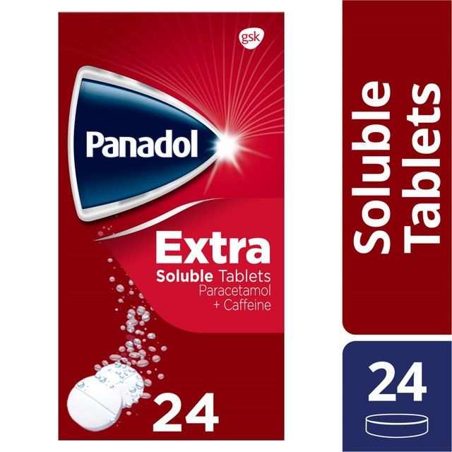 Panadol Extra Painkillers Soluble Paracetamol & Caffeine 500mg   24 per pack