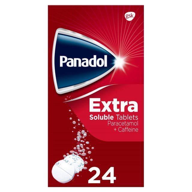 Panadol Extra Painkillers Soluble Paracetamol & Caffeine 500mg   24 per pack