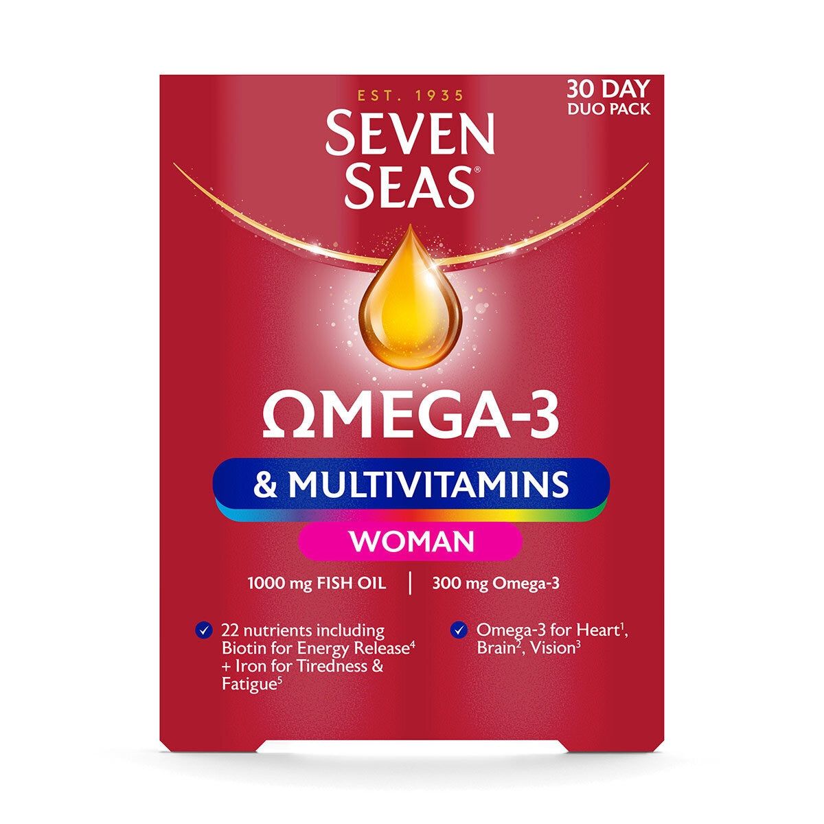 Seven Seas Omega 3 Multivitamins Woman, 2 x 60 Count GOODS Costco UK