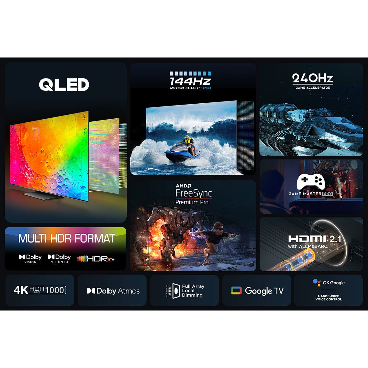 TCL 55C745K 55 Inch QLED 4K Ultra HD 144Hz Smart TV GOODS Costco UK