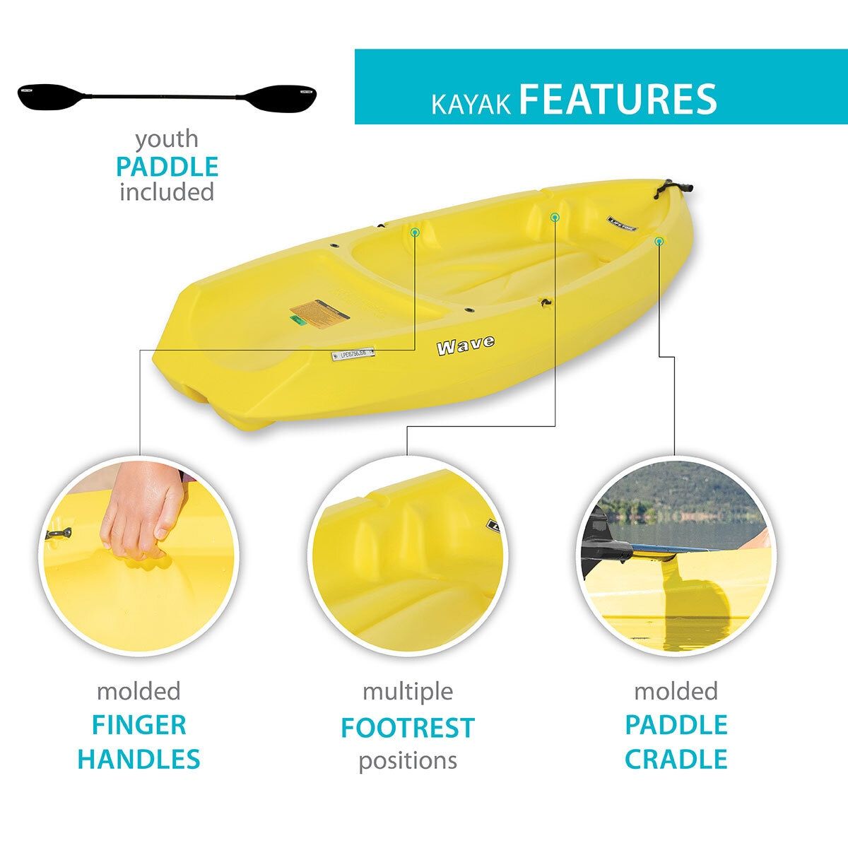 Lifetime Wave 6ft (180 cm) Sit On Youth Kayak + Paddle GOODS Costco UK