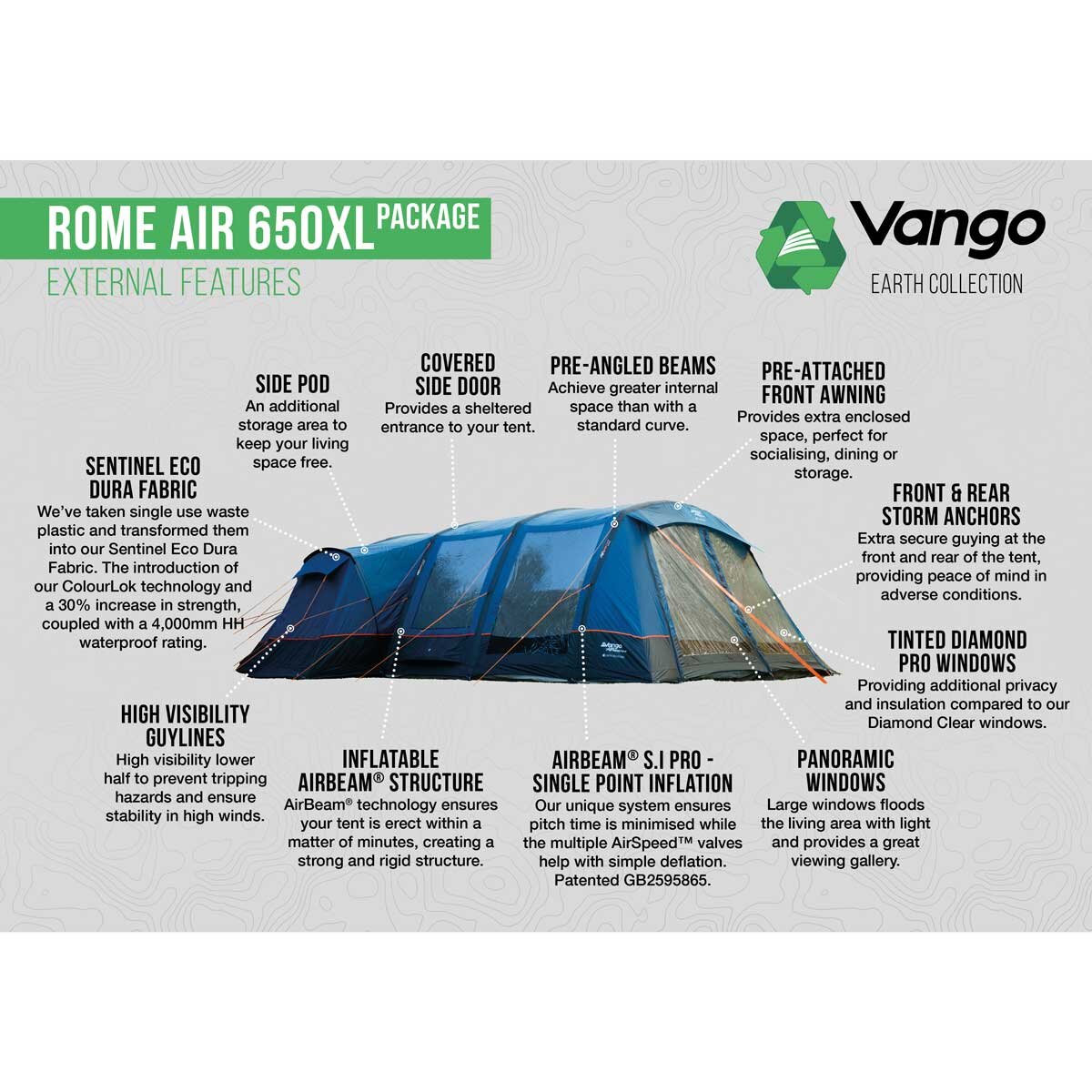 Vango Rome II Air 650 XL Tent Package, 6 Person GOODS Costco UK